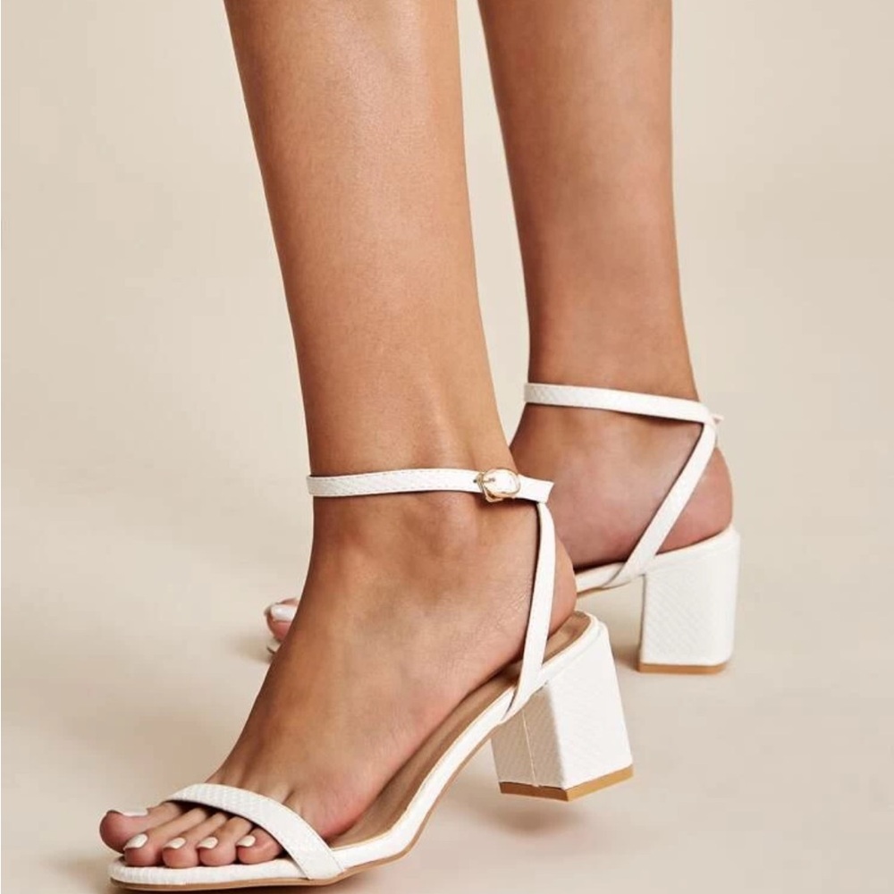 White snake print heels - very comfy!